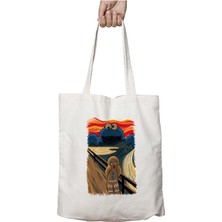 The Cookie Muncher Kurabiye Canavarı Iki Tarafı Kalıcı Baskılı Yıkanabilir Çanta