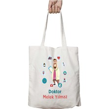 Kişiye Özel Erkek Doktor Iki Tarafı Kalıcı Baskılı Yıkanabilir Çanta