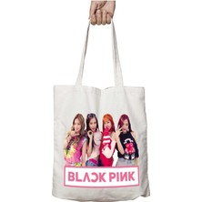 Blackpink Black Pink U Iki Taraf Kalıcı Yıkanabilir Okul Plaj Omuz Bez Çanta