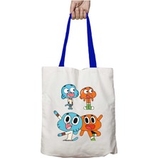 Mavi Kulplu Gumball Cartoon Network Çizgi Film Animasyon Yıkanabilir Omuz Çanta