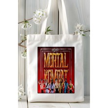 Mortal Kombat Oyun Baskılı Bez Çanta Omuz Çantası Kişiye Özel Model 42