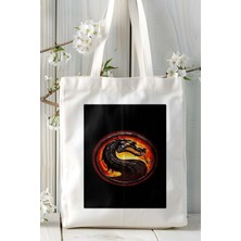 Mortal Kombat Oyun Baskılı Bez Çanta Omuz Çantası Kişiye Özel Model 18