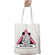 Black Pink Blackpink Üçgen Piramit Iki Taraf Kalıcı Yıkanabilir Okul Plaj Omuz Bez Çanta