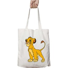 Cartoon-Png Aslan Kral Iki Taraf Kalıcı Yıkanabilir Okul Plaj Omuz Bez Çanta