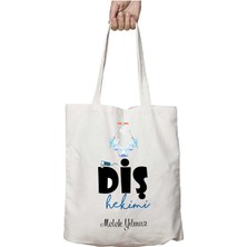 Kişiye Özel Diş Hekimi Iğne Iki Tarafı Kalıcı Baskılı Yıkanabilir Okul Plaj Omuz Bez Çantası