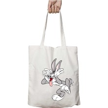 Bugs Bunny Iki Taraf Kalıcı Yıkanabilir Okul Plaj Omuz Bez Çanta