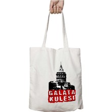 Galata Kulesi Istanbul Iki Taraf Kalıcı Yıkanabilir Okul Plaj Omuz Bez Çanta