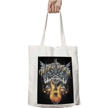 Hard Rock Cafe Gitar Iki Tarafı Kalıcı Baskılı Yıkanabilir Çanta