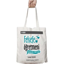 Kişiye Özel Felsefe Öğretmeni Bardak Iki Tarafı Kalıcı Baskılı Yıkanabilir Çanta