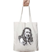 LED Zeppelin Rings Iki Tarafı Kalıcı Baskılı Yıkanabilir Okul Plaj Omuz Bez Çantası