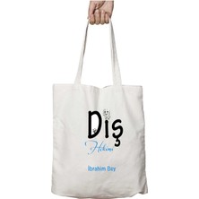 Kişiye Özel Diş Hekimi Terapi Iki Tarafı Kalıcı Baskılı Yıkanabilir Okul Plaj Omuz Bez Çantası