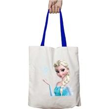 Mavi Kulplu Elsa Kristoff Frozen Yıkanabilir Omuz Çanta