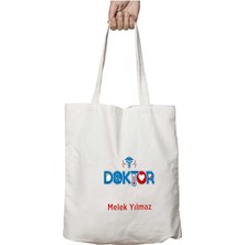 Kişiye Özel Doktor Derece Kalp Iki Tarafı Kalıcı Baskılı Yıkanabilir Çanta