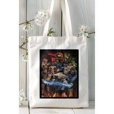 Mortal Kombat Oyun Baskılı Bez Çanta Omuz Çantası Kişiye Özel Model 17