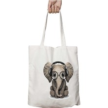 Fil Kulaklık Iki Taraf Kalıcı Yıkanabilir Okul Plaj Omuz Bez Çanta