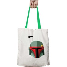 Yeşil Kulplu Star Wars Boba Fett Bounty Hunter Yıkanabilir Omuz Çanta