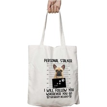 French Bulldog Personal Stalker Iki Taraf Kalıcı Yıkanabilir Okul Plaj Omuz Bez Çanta