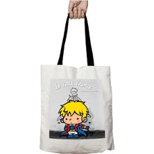 Siyah Kulplu Küçük Prens Le Petit Prince Şovalye Yıkanabilir Okul Omuz Çanta