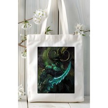 World Of Warcraft Oyun Baskılı Bez Çanta Omuz Çantası Kişiye Özel Model 7