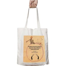 Küçük Prens Gitar Iki Tarafı Kalıcı Baskılı Yıkanabilir Okul Plaj Omuz Bez Çantası