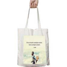 Freud Anladığımı Sandım Iki Tarafı Kalıcı Baskılı Yıkanabilir Okul Plaj Omuz Bez Çantası