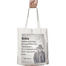 Tuncel Kurtiz Nokta Koyduysan Iki Tarafı Kalıcı Baskılı Yıkanabilir Okul Plaj Omuz Bez Çantası