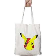 Pikachu David Bowie Iki Taraf Kalıcı Yıkanabilir Okul Plaj Omuz Bez Çanta