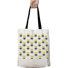 Siyah Kulplu Minyonlar Yıkanabilir Okul Omuz Çanta