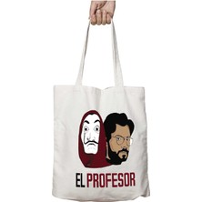 La Casa De Papel El Profesor Iki Taraf Kalıcı Yıkanabilir Okul Plaj Omuz Bez Çanta