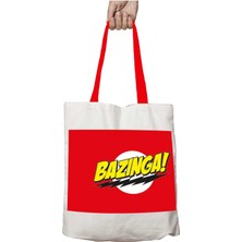 Kırmızı Kulplu Bazinga Yıkanabilir Omuz Çanta