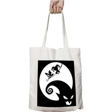 Venom Spiderman Jack Skellington Iki Tarafı Kalıcı Baskılı Yıkanabilir Okul Plaj Omuz Bez Çantası
