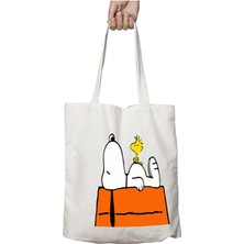Snoopy Iki Taraf Kalıcı Yıkanabilir Okul Plaj Omuz Bez Çanta