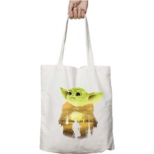 Yoda Baby Yoda Iki Taraf Kalıcı Yıkanabilir Okul Plaj Omuz Bez Çanta
