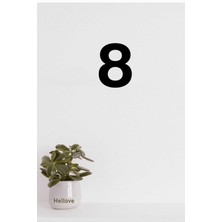 8 Rakamı Tamamlanabilir Ahşap Duvar Yazısı, Lazer Kesim, Siyah Renk