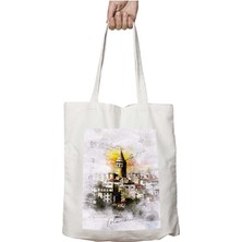Istanbul City By Iki Tarafı Kalıcı Baskılı Yıkanabilir Okul Plaj Omuz Bez Çantası