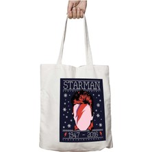 Starman David Bowie Chirstmas Knit Iki Tarafı Kalıcı Baskılı Yıkanabilir Çanta