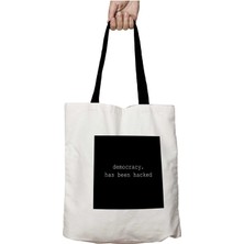 Siyah Kulplu Democracy Has Been Hacked Mr Robot Yıkanabilir Okul Omuz Çanta