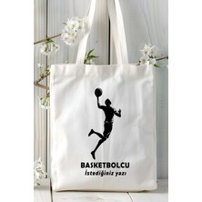 Basketbolcu Basketbol Basket Baskılı Bez Omuz Çantası Kişiye Özel Model 18