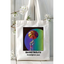 Basketbolcu Basketbol Basket Baskılı Bez Omuz Çantası Kişiye Özel Model 35