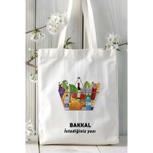 Bakkal Baskılı Bez Omuz Çantası Kişiye Özel Model 10