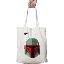 Star Wars Boba Fett Bounty Hunter Iki Tarafı Kalıcı Baskılı Yıkanabilir Okul Plaj Omuz Bez Çantası