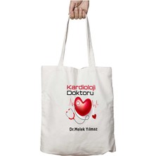 Kişiye Özel Kardioloji Doktoru Iki Tarafı Kalıcı Baskılı Yıkanabilir Okul Plaj Omuz Bez Çantası