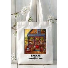 Bakkal Baskılı Bez Omuz Çantası Kişiye Özel Model 1