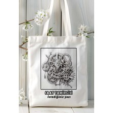 Saat Tamircisi Baskılı Bez Omuz Çantası Kişiye Özel Model 7