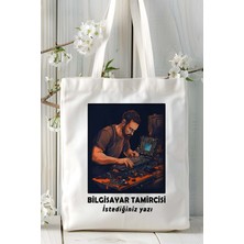 Bilgisayar Tamircisi Baskılı Bez Omuz Çantası Kişiye Özel Model 18