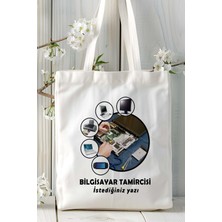 Bilgisayar Tamircisi Baskılı Bez Omuz Çantası Kişiye Özel Model 2