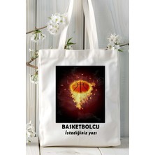 Basketbolcu Basketbol Basket Baskılı Bez Omuz Çantası Kişiye Özel Model 32