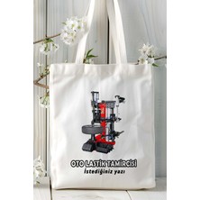 Oto Lastik Tamircisi Baskılı Bez Omuz Çantası Kişiye Özel Model 4