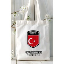 Devlet Memuru Baskılı Bez Omuz Çantası Kişiye Özel Model 4