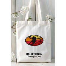 Basketbolcu Basketbol Basket Baskılı Bez Omuz Çantası Kişiye Özel Model 25